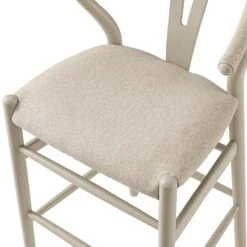 Hansel Counter Stool, Taupe Frame With Oatmeal Fabric Seat -Daals XN R154 OATFAB TAUPE detail2