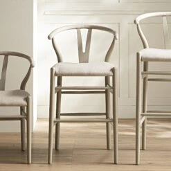 Hansel Counter Stool, Taupe Frame With Oatmeal Fabric Seat -Daals XN R154 OATFAB TAUPE scene3