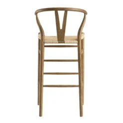 Hansel Wooden Natural Weave Bar Stool, Light Walnut Colour Frame -Daals XN R161 LIGHTWALNUT WB5