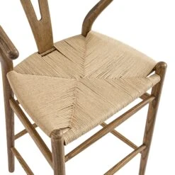 Hansel Wooden Natural Weave Bar Stool, Light Walnut Colour Frame -Daals XN R161 LIGHTWALNUT detail1