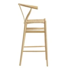 Hansel Wooden Natural Weave Bar Stool, Natural Frame -Daals XN R161 NAT WB3