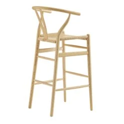 Hansel Wooden Natural Weave Bar Stool, Natural Frame -Daals XN R161 NAT WB4