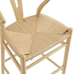 Hansel Wooden Natural Weave Bar Stool, Natural Frame -Daals XN R161 NAT detail1