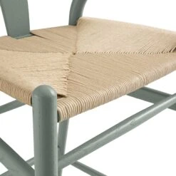 Hansel Wooden Natural Weave Bar Stool, Sage Green Frame -Daals XN R161 SAGE detail3