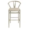 Hansel Bar Stool, Taupe Frame With Oatmeal Fabric Seat