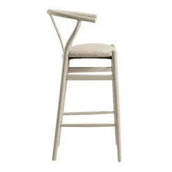 Hansel Bar Stool, Taupe Frame With Oatmeal Fabric Seat -Daals XN R163 OATFAB TAUPE WB3