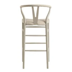 Hansel Bar Stool, Taupe Frame With Oatmeal Fabric Seat -Daals XN R163 OATFAB TAUPE WB5