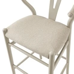 Hansel Bar Stool, Taupe Frame With Oatmeal Fabric Seat -Daals XN R163 OATFAB TAUPE detail2