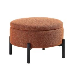 Amboise Round Storage Pouffe, Brick Boucle -Daals XRSF 2183 BRICK BOU STOOL WB1
