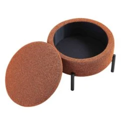 Amboise Round Storage Pouffe, Brick Boucle -Daals XRSF 2183 BRICK BOU STOOL WB2