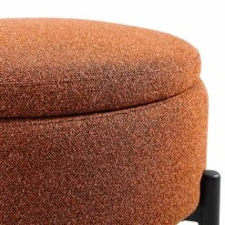 Amboise Round Storage Pouffe, Brick Boucle -Daals XRSF 2183 BRICK BOU STOOL detail1