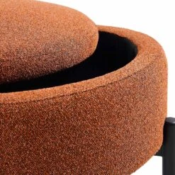 Amboise Round Storage Pouffe, Brick Boucle -Daals XRSF 2183 BRICK BOU STOOL detail2
