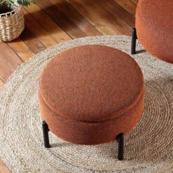 Amboise Round Storage Pouffe, Brick Boucle -Daals XRSF 2183 BRICK BOU STOOL scene2