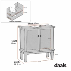 Chantilly Mid Grey Carved Bathroom Undersink Unit -Daals XXBAC 057 CHART