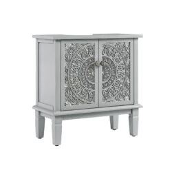 Chantilly Mid Grey Carved Bathroom Undersink Unit -Daals XXBAC 057 GREY WB2