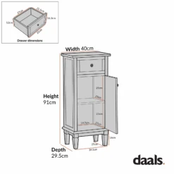 Chantilly Whitewashed Carved Bathroom Cupboard -Daals XXBAC 059 CHART 1
