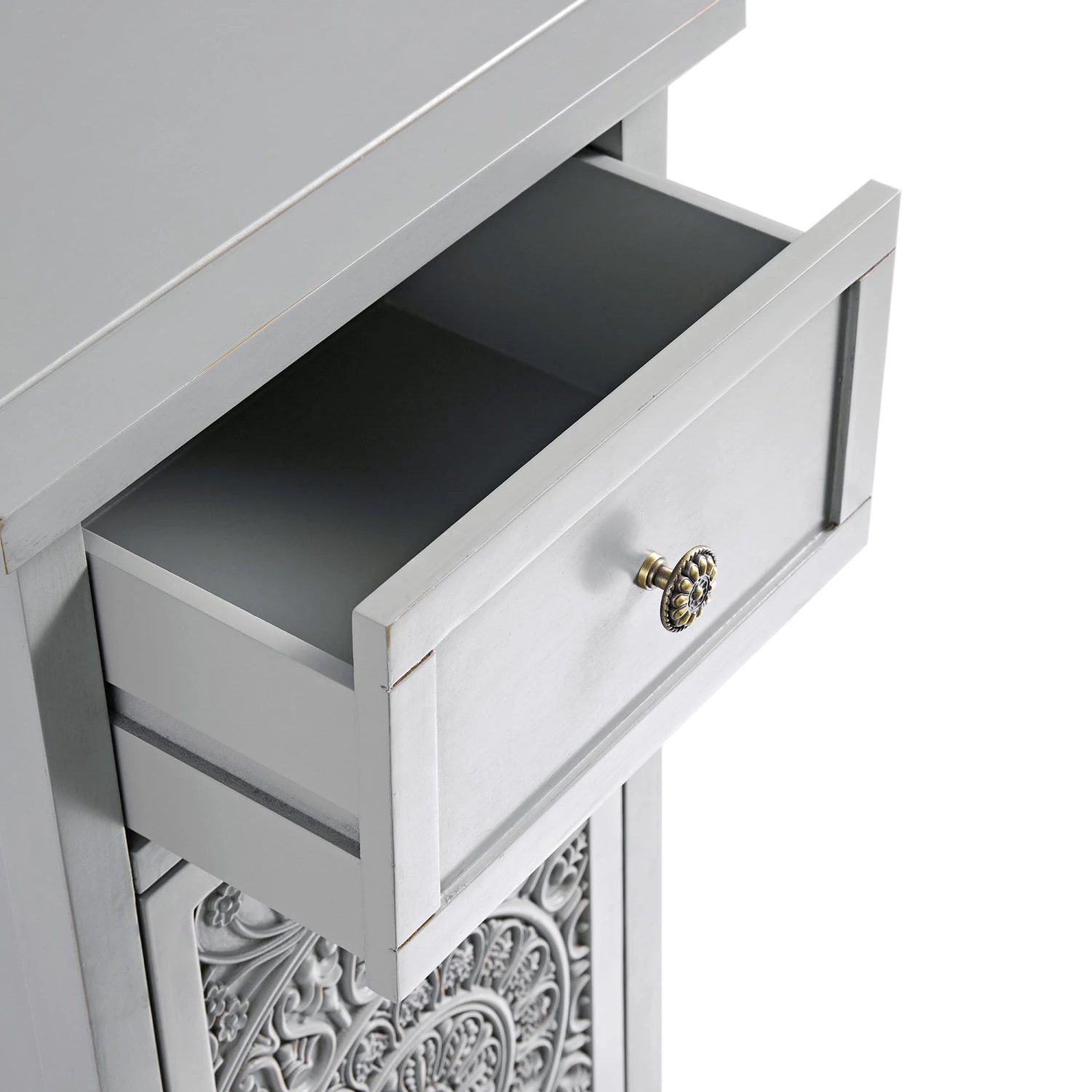 Chantilly Mid Grey Carved Bathroom Cupboard 8 Chantilly Mid Grey Carved Bathroom Cupboard - Image 8