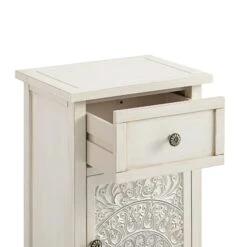 Chantilly Whitewashed Carved Bathroom Cupboard -Daals XXBAC 059 WHITEWASH detail1