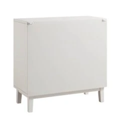 Bianca Chip Carved 1 Door 3 Drawer Small Sideboard, Sand Beige & Ivory -Daals XXCAB 005 TAUPE WHITE WB6