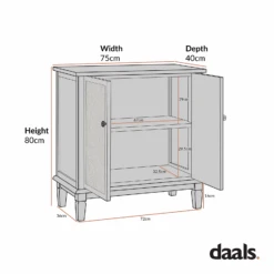 Chantilly Mid Grey Carved Small Sideboard -Daals XXCAB 017 CHART 1