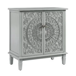 Chantilly Mid Grey Carved Small Sideboard -Daals XXCAB 017 GREY WB2