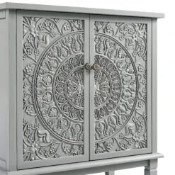 Chantilly Mid Grey Carved Small Sideboard -Daals XXCAB 017 GREY detail1