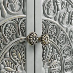 Chantilly Mid Grey Carved Small Sideboard -Daals XXCAB 017 GREY detail2