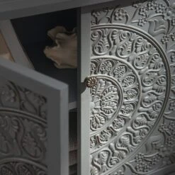 Chantilly Mid Grey Carved Small Sideboard -Daals XXCAB 017 GREY scene5