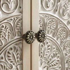 Chantilly Whitewashed Carved Small Sideboard -Daals XXCAB 017 WHITEWASH detail2