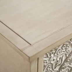Chantilly Whitewashed Carved Small Sideboard -Daals XXCAB 017 WHITEWASH detail3