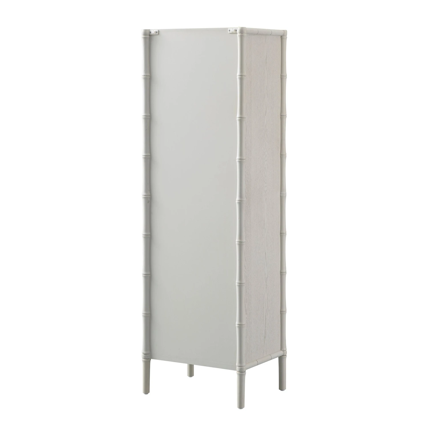 Elstowe Faux Bamboo And Fluted Glass 1-Door Cabinet, Shaded White 15 Elstowe Faux Bamboo And Fluted Glass 1-Door Cabinet, Shaded White - Image 15