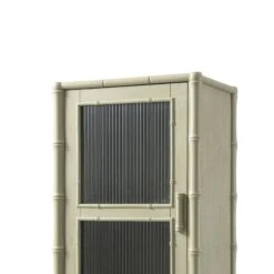 Elstowe Faux Bamboo And Fluted Glass 1-Door Cabinet, Sage Green 31 Elstowe Faux Bamboo And Fluted Glass 1-Door Cabinet, Sage Green -Daals XXCAB 067 GREEN detail1