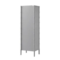 Elstowe Faux Bamboo And Fluted Glass 1-Door Cabinet, Warm Grey 30 Elstowe Faux Bamboo And Fluted Glass 1-Door Cabinet, Warm Grey -Daals XXCAB 067 GREY WB6
