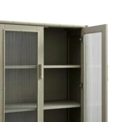 Elstowe Faux Bamboo And Fluted Glass 2-Door Cabinet, Sage Green 32 Elstowe Faux Bamboo And Fluted Glass 2-Door Cabinet, Sage Green -Daals XXCAB 069 GREEN detail2