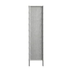 Elstowe Faux Bamboo And Fluted Glass 2-Door Cabinet, Warm Grey 31 Elstowe Faux Bamboo And Fluted Glass 2-Door Cabinet, Warm Grey -Daals XXCAB 069 GREY WB5