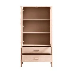 Elstowe Faux Bamboo And Fluted Glass 2-Door Cabinet, Nude Pink 29 Elstowe Faux Bamboo And Fluted Glass 2-Door Cabinet, Nude Pink -Daals XXCAB 069 NUDE WB4