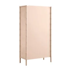 Elstowe Faux Bamboo And Fluted Glass 2-Door Cabinet, Nude Pink 31 Elstowe Faux Bamboo And Fluted Glass 2-Door Cabinet, Nude Pink -Daals XXCAB 069 NUDE WB6