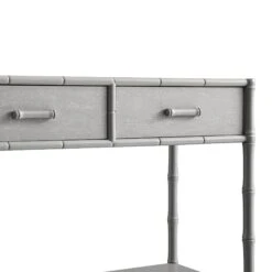Elstowe Faux Bamboo 2-Drawer Console Table, Warm Grey -Daals XXCN 063 GREY detail1