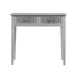 Chantilly Mid Grey Carved Console/ Dressing Table -Daals XXCNS 013 GREY WB1