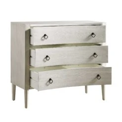 Thalia Concave Chest Of Drawers, Washed White -Daals XXCOD 023 WHITEWASH WB3