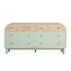 Maude Chest Of 6 Drawers, Muted Pistachio Ash With Raffia