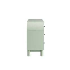 Maude Chest Of 6 Drawers, Muted Pistachio Ash With Raffia -Daals XXCOD 033 GREEN RAF WB4