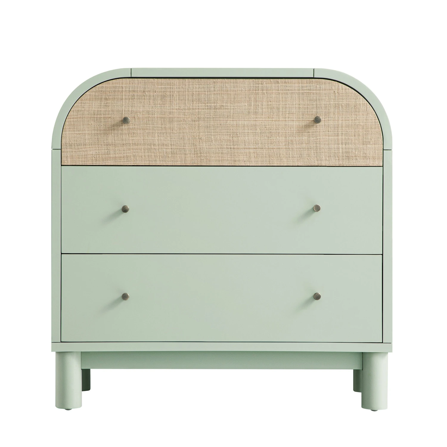 Maude Chest Of 3 Drawers, Muted Pistachio Ash With Raffia 6 Maude Chest Of 3 Drawers, Muted Pistachio Ash With Raffia - Image 6