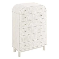Maude Tall Chest, Washed White Ash With Raffia -Daals XXCOD 037 WHITE RAF WB4