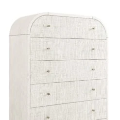 Maude Tall Chest, Washed White Ash With Raffia -Daals XXCOD 037 WHITE RAF detail1