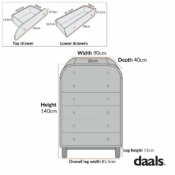 Maude Tall Chest, Natural Ash -Daals XXCOD 038 CHART 1