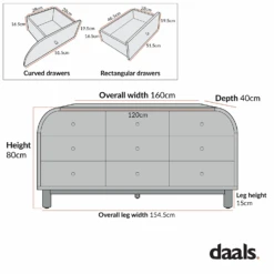Maude 9 Drawer Chest, Natural Ash With Raffia -Daals XXCOD 046 CHART