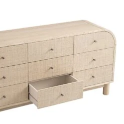 Maude 9 Drawer Chest, Natural Ash With Raffia -Daals XXCOD 046 NAT RAF detail2