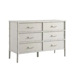 Elstowe Faux Bamboo 6-Drawer Chest, Shaded White -Daals XXCOD 062 BEIGE WB2