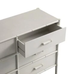 Elstowe Faux Bamboo 6-Drawer Chest, Shaded White -Daals XXCOD 062 BEIGE detail2